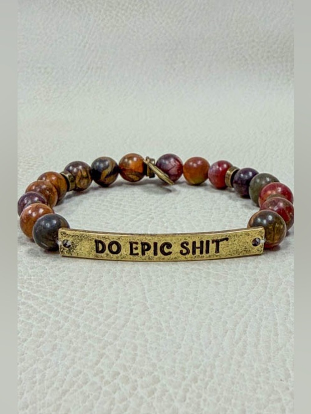 Dylan Designs Beaded Bracelet with 'Do Epic  Shit' Plate - Multicolor